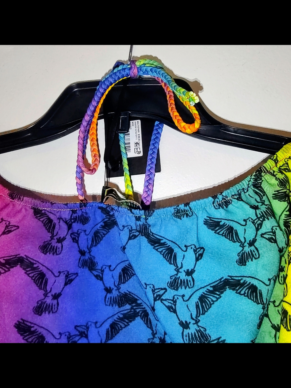 Kurt Geiger Rainbow Gradient High-Low Dress in Purple, Pink, Yellow, Green, Blue - Picture 10 of 12